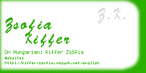 zsofia kiffer business card